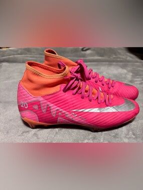 Nike Women’s Custom Mercurial Pink and Orange Soccer Cleats